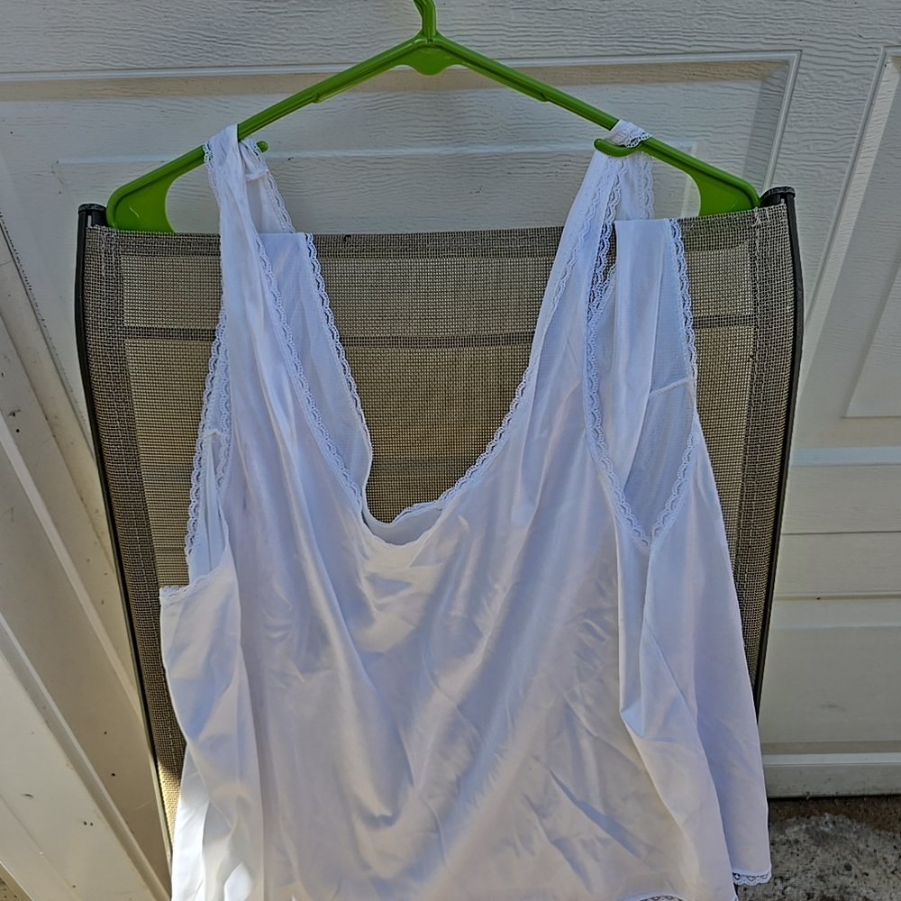Vassarette White Lace Trim Chemise